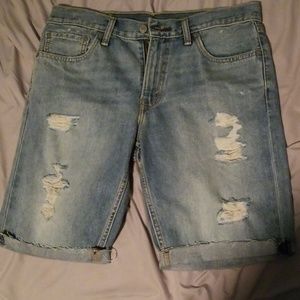 Levi's light wash ripped Jean shorts
